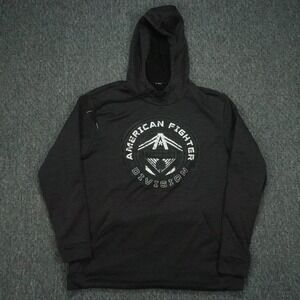 American Fighter Hoodie Mens XXL Black Pullover Pockets Hooded 2XL